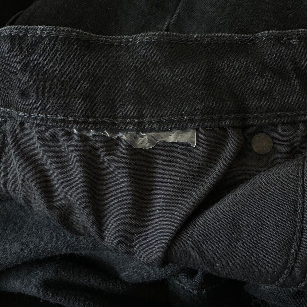 Zara SZ 6 The Disco Pant Jeans Mid-Rise Frayed Hems Zip-Fly Bootcut Black Womens - Picture 8 of 8